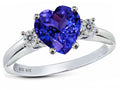 Star K 8mm Heart Shape Simulated Tanzanite Ring