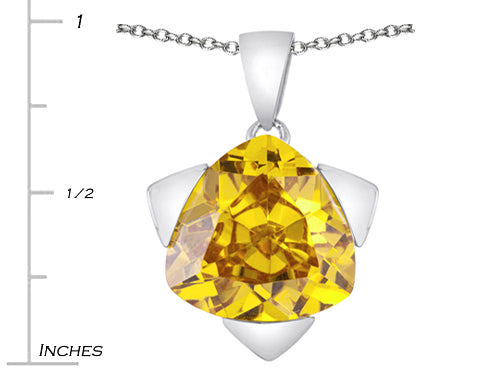 Star K Large 15mm Trillion Star Pendant Necklace with Simulated Citrine