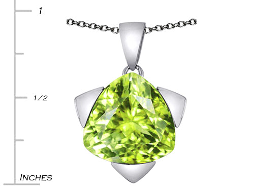 Star K Large 15mm Trillion Star Pendant Necklace with Simulated Apple Green Amethyst