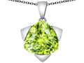 Star K Large 15mm Trillion Star Pendant Necklace with Simulated Apple Green Amethyst