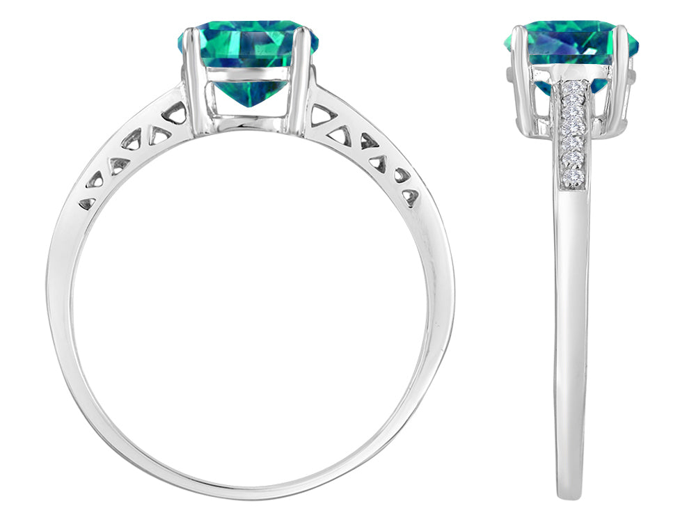 Original Star K Round 7mm Simulated Emerald Solitaire Ring