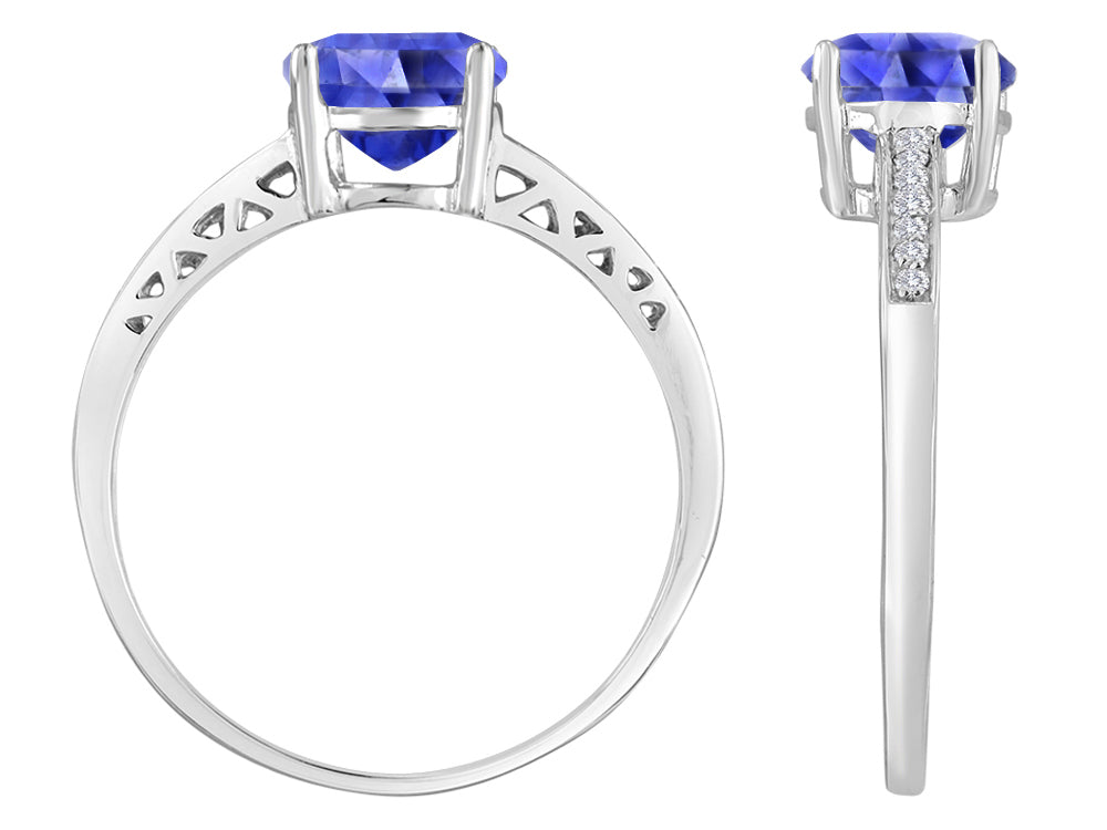 Original Star K Round 7mm Created Sapphire Solitaire Engagement Ring