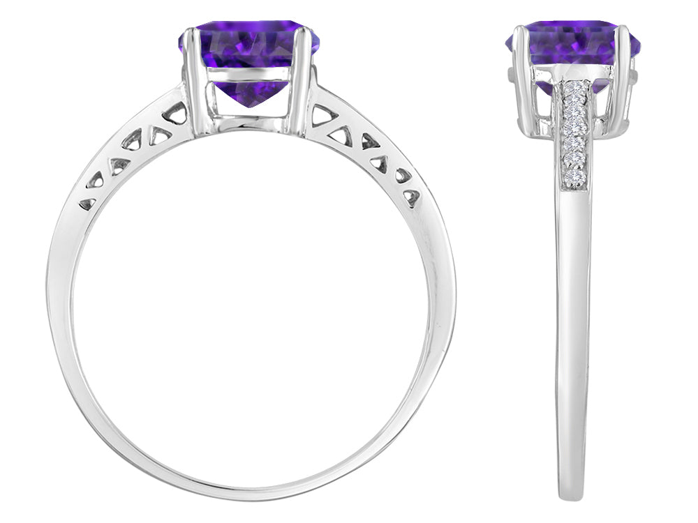 Original Star K Round 7mm Genuine Amethyst Solitaire Engagement Ring