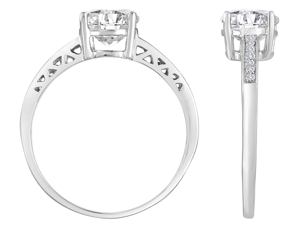 Original Star K 14k Gold Round 7mm Genuine White Topaz Solitaire Engagement Ring