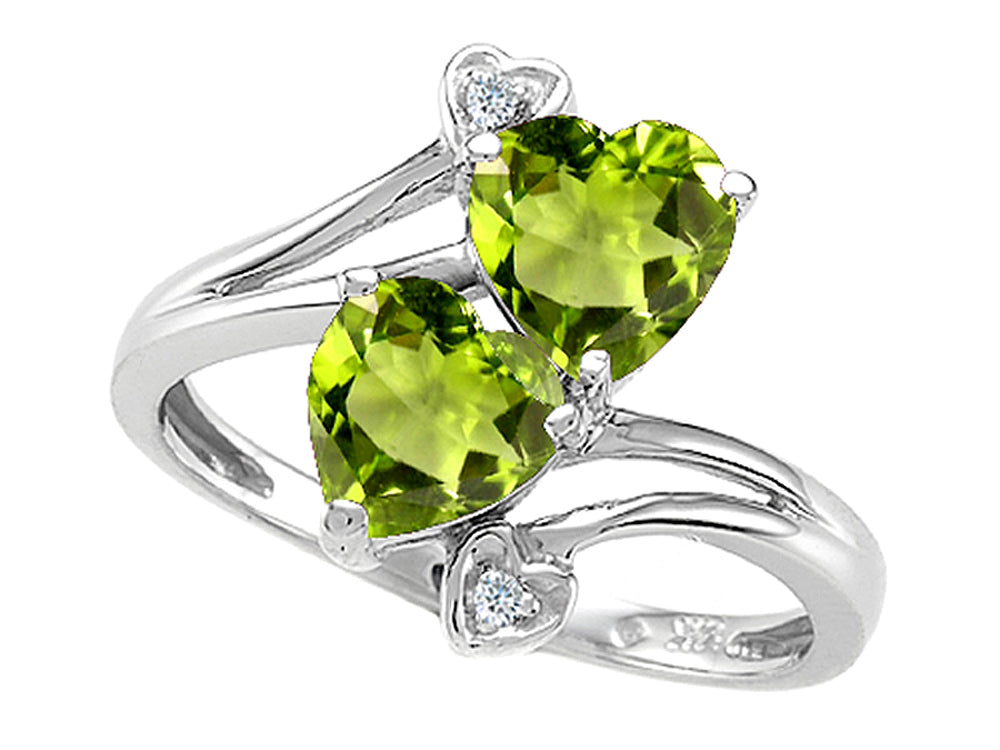 Tommaso Design Heart Shape 6mm Genuine Peridot Ring