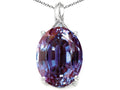 Tommaso Design Oval 12x10mm Simulated Alexandrite Pendant Necklace