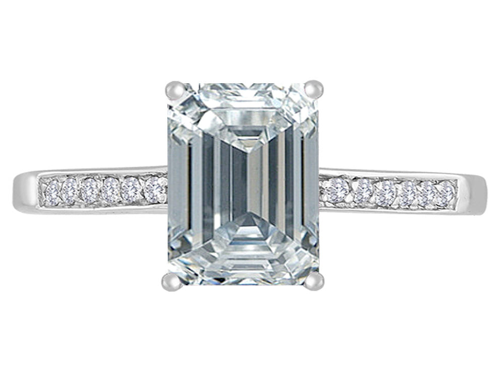 Original Star K Genuine White Topaz And Diamond Solitaire Engagement Ring