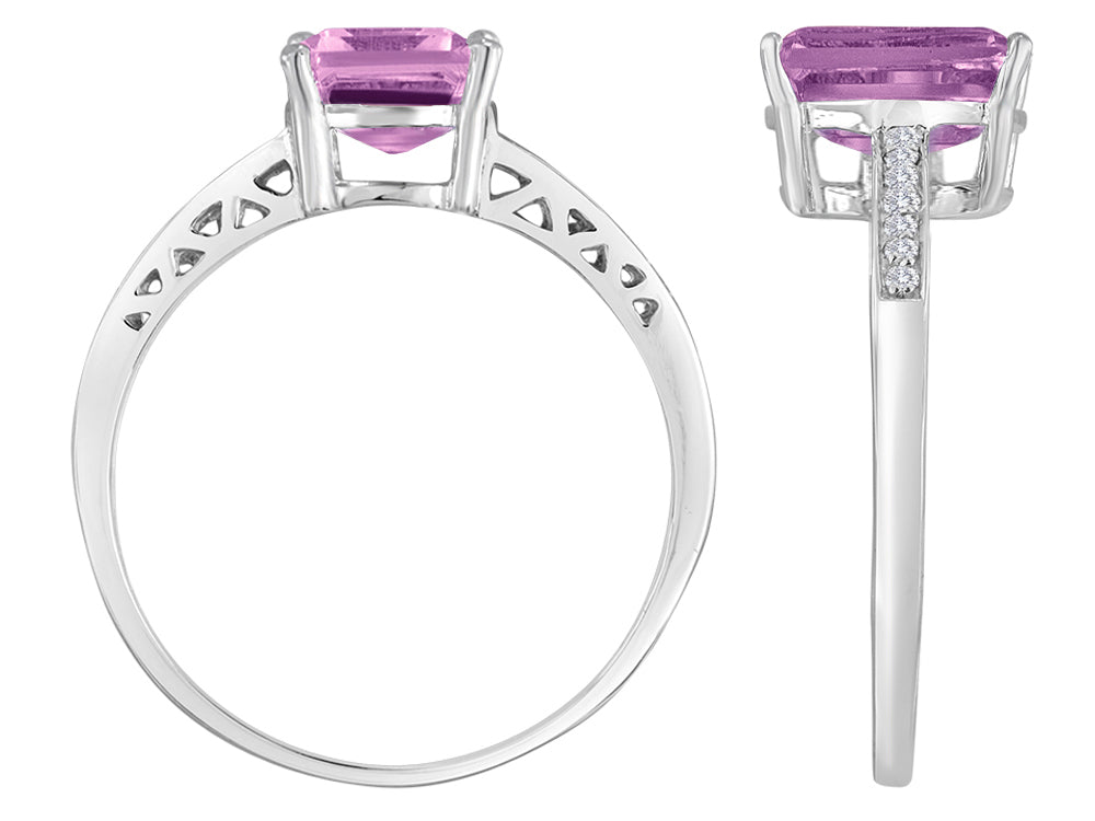 Original Star K 8x6mm Created Pink Sapphire Solitaire Engagement Ring