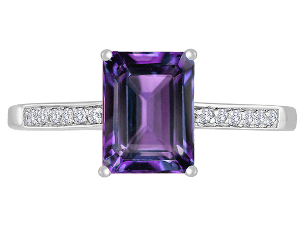 Original Star K Simulated Alexandrite Solitaire Engagement Ring