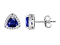 Star K Trillian Created Sapphire Halo Earring Studs