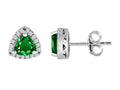 Star K Trillian Simulated Emerald Halo Earring Studs