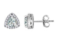 Star K Trillian Genuine White Topaz Halo Earring Studs