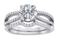 Star K Round 7mm Genuine White Topaz Wedding Set