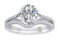 Star K Round White Topaz Wedding Set
