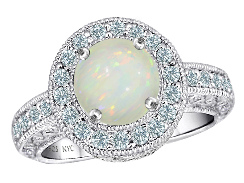 Star K 7mm Round Created Opal Ring