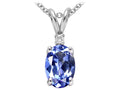 Tommaso Design 7x5mm Oval Genuine Tanzanite Pendant Necklace
