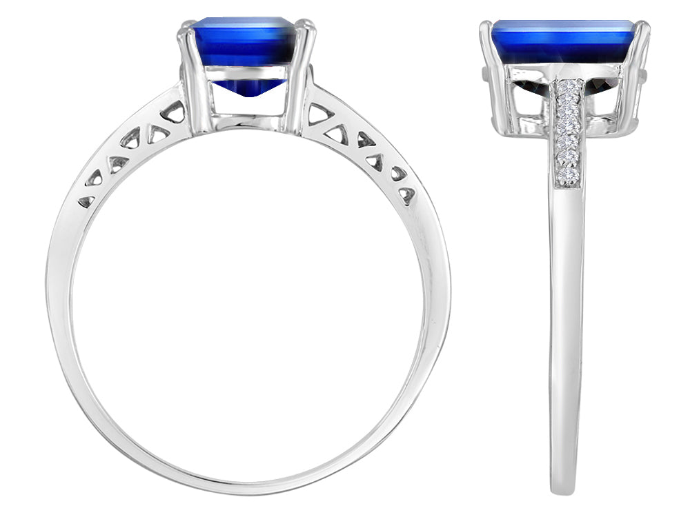Original Star K Created Sapphire Solitaire Engagement Ring