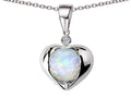 Star K Round 7mm Created Opal Heart Pendant Necklace