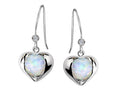 Star K Round 6mm Created Opal Heart Hook Earrings