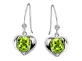 Star K Round 6mm Simulated Peridot and Cubic Zirconia Heart Hook Earrings