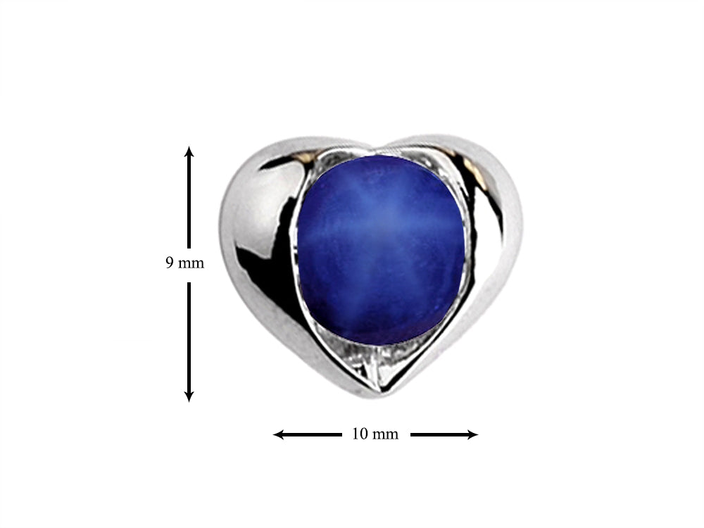 Star K Round 6mm Simulated Star Sapphire Heart Earrings