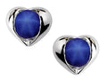 Star K Round 6mm Simulated Star Sapphire Heart Earrings