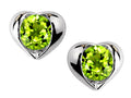 Star K Round 6mm Simulated Peridot Heart Earrings