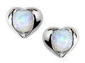 Star K Round 6mm Created Opal Heart Earrings