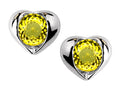 Star K Round 6mm Simulated Citrine Heart Earrings