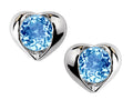 Star K Round 6mm Simulated Blue Topaz Heart Earrings