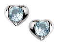 Star K Round 6mm Simulated Aquamarine Heart Earrings