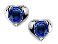 Star K Round 6mm Created Sapphire Heart Earrings