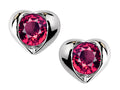 Star K Round 6mm Created Ruby Heart Earrings
