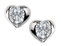 Star K Round 6mm White Topaz Heart Earrings