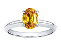 Tommaso Design Oval 8x6mm Genuine Citrine Solitaire Engagement Ring