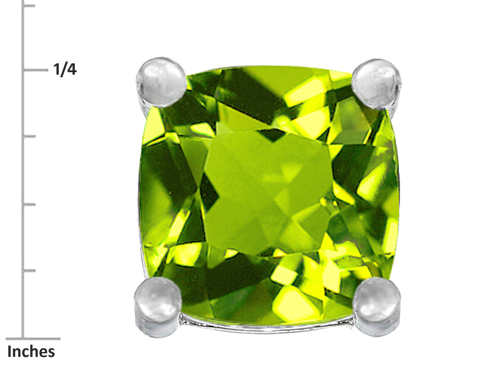 Star K Cushion-Cut 7mm Simulated Peridot Earrings Studs