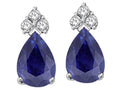 Tommaso Design Pear Shape 8x6mm Genuine Sapphire Earrings