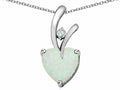 Star K 8mm Heart Shape White Created Opal and Cubic Zirconia Endless Love Pendant Necklace