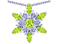 Star K Simulated Peridot and Cubic Zirconia Snowflake Pendant Necklace