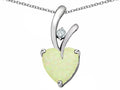 Star K 8mm Heart Shape Simulated Opal Endless Love Pendant Necklace