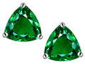 Star K Trillion 7mm Simulated Emerald Earrings Studs