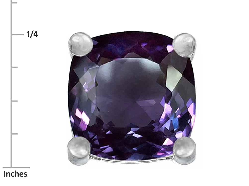 Star K Cushion-Cut 7mm Simulated Alexandrite Earrings Studs