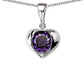 Star K Round 7mm Simulated Alexandrite Heart Pendant Necklace