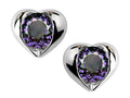 Star K Round 6mm Simulated Alexandrite Heart Earrings