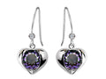 Star K Round 6mm Simulated Alexandrite Heart Hook Earrings