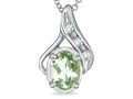 Star K Oval 7x5mm Genuine Green Amethyst Pendant Necklace
