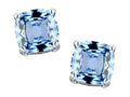Original Star K 7mm Cushion-Cut Simulated Aquamarine Earrings Studs