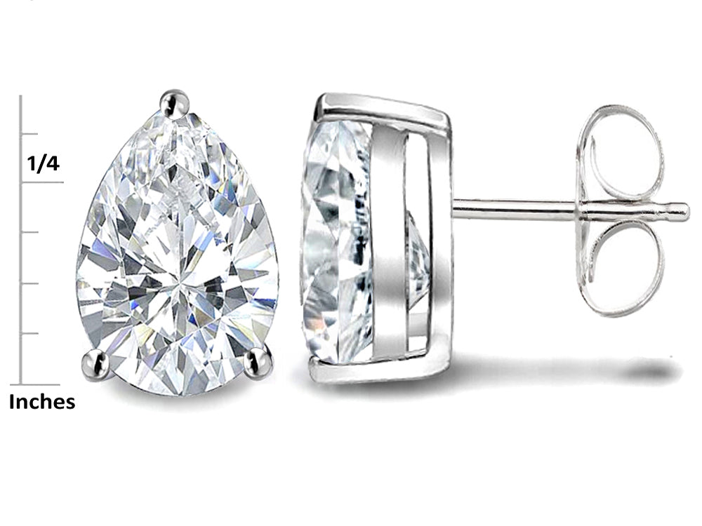 Star K Pear Shape 9x7mm Simulated Citrine Earrings Studs