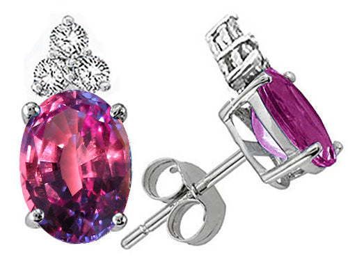 Tommaso Design Oval 8x6mm Simulated Alexandrite Earrings