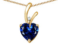 Star K Heart Shape 8mm Created Sapphire Endless Love Pendant Necklace